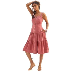 Anthropologie Pilcro Tiered Corduroy Midi Dress Size 2 NWT