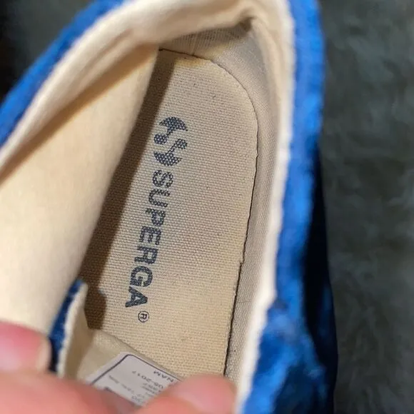 Anthropologie Superga Blue Velvet High Top Sneakers