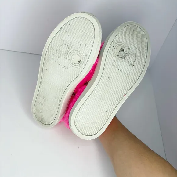Anthropologie x P448 Skate High Top Sneakers Pink Sherpa Size 37
