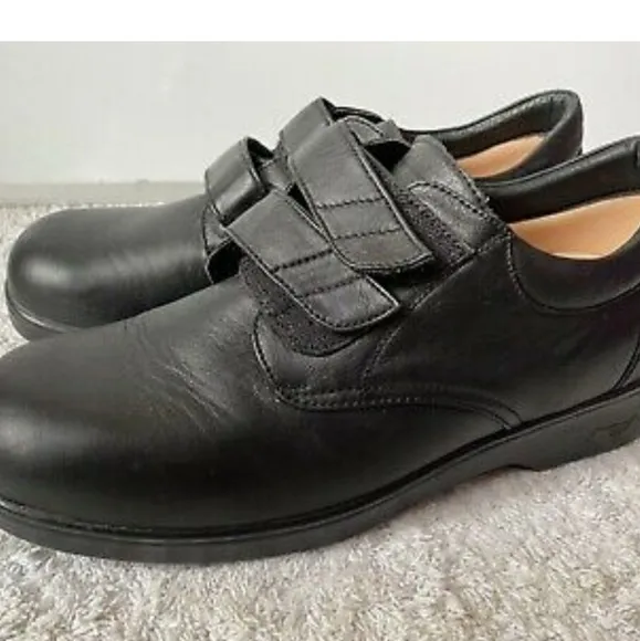 APEX Black Double Strap Comfort Walking Diabetic S