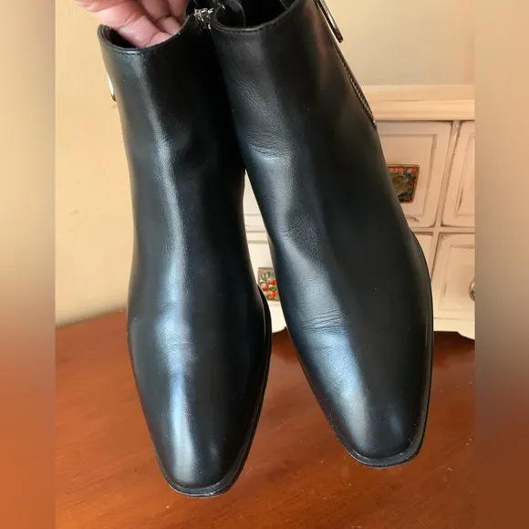 Aquatalia Fantina Waterproof Boots Black Leather 9 Old Money