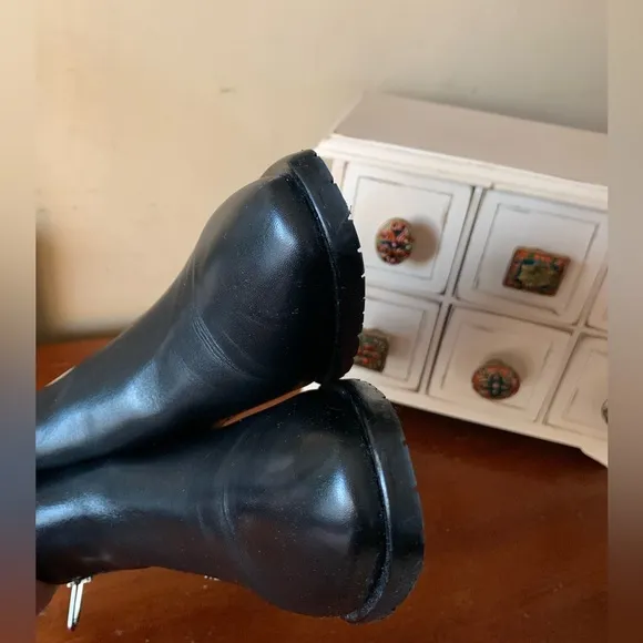 Aquatalia Fantina Waterproof Boots Black Leather 9 Old Money
