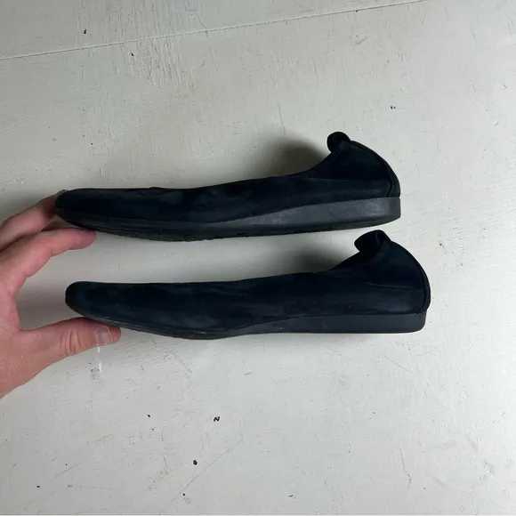 ARCHE- Laius Ballerinas Flats Black Nubuck Leather Career Work Casual Slip On
