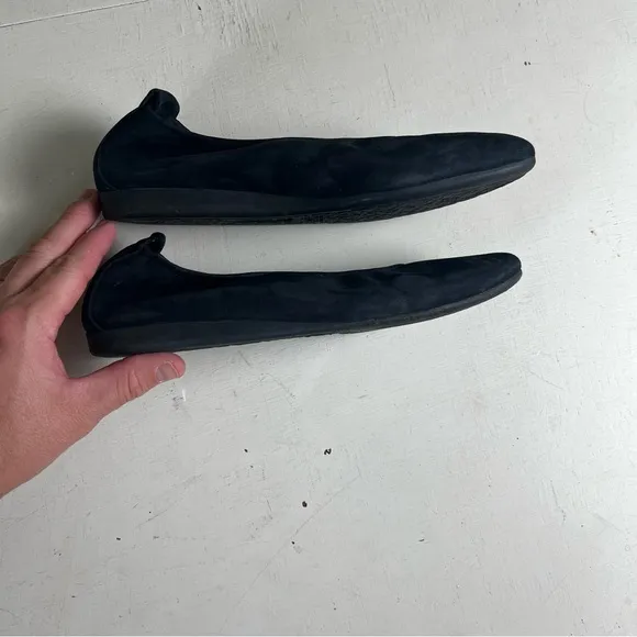 ARCHE- Laius Ballerinas Flats Black Nubuck Leather Career Work Casual Slip On