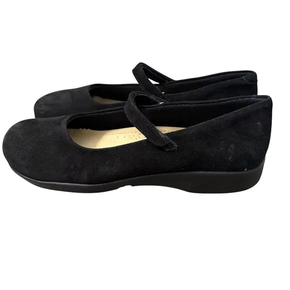 A'Rcopedico Black Scala Suede Womens Size 12 EU 43 Hook Look Mary Jane Shoes