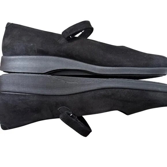 A'Rcopedico Black Scala Suede Womens Size 12 EU 43 Hook Look Mary Jane Shoes