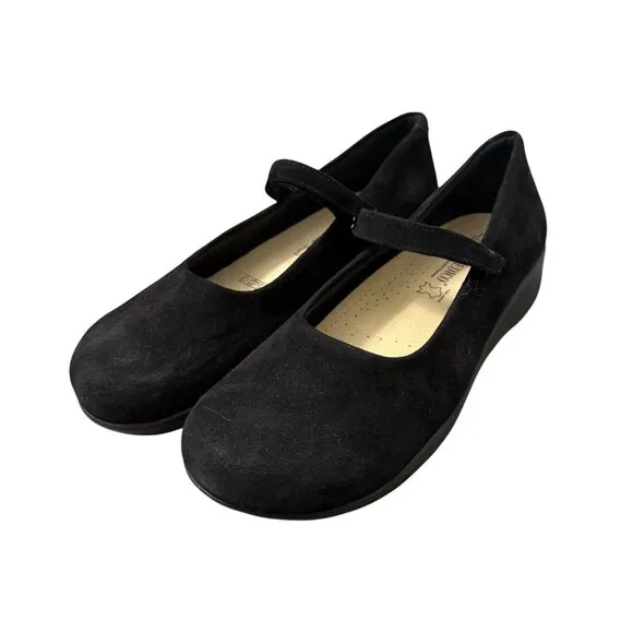 A'Rcopedico Black Scala Suede Womens Size 12 EU 43 Hook Look Mary Jane Shoes