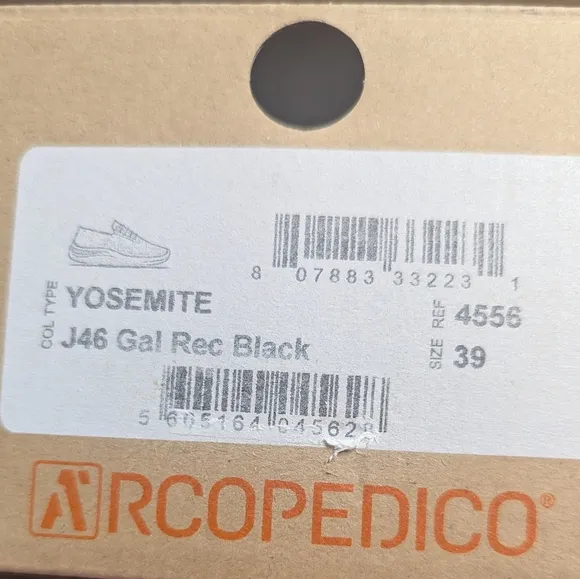 Arcopedico Yosemite | Women's Comfort Sneaker Shoes | Black | Size 8 - EU 39
