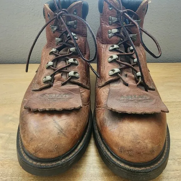 ARIAT Cobalt Lace Up Brown Leather Steel Toe Boots 37320 Mens Sz 12