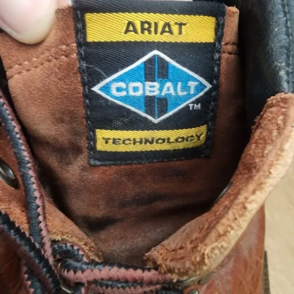 ARIAT Cobalt Lace Up Brown Leather Steel Toe Boots 37320 Mens Sz 12
