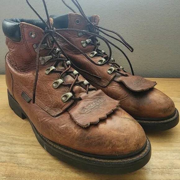 ARIAT Cobalt Lace Up Brown Leather Steel Toe Boots 37320 Mens Sz 12