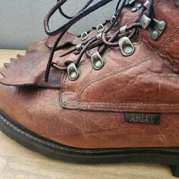 ARIAT Cobalt Lace Up Brown Leather Steel Toe Boots 37320 Mens Sz 12