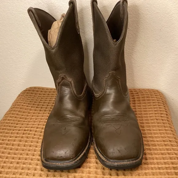 Ariat Groundbreaker Waterproof Pro Men Sz 10 2E WIDE Square Steel Toe Work Boots