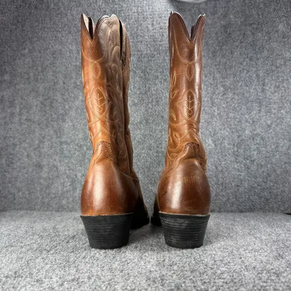 Ariat Heritage Western Cowboy Boots Womens 7 Brown Leather Round Toe