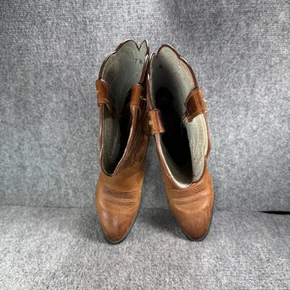 Ariat Heritage Western Cowboy Boots Womens 7 Brown Leather Round Toe