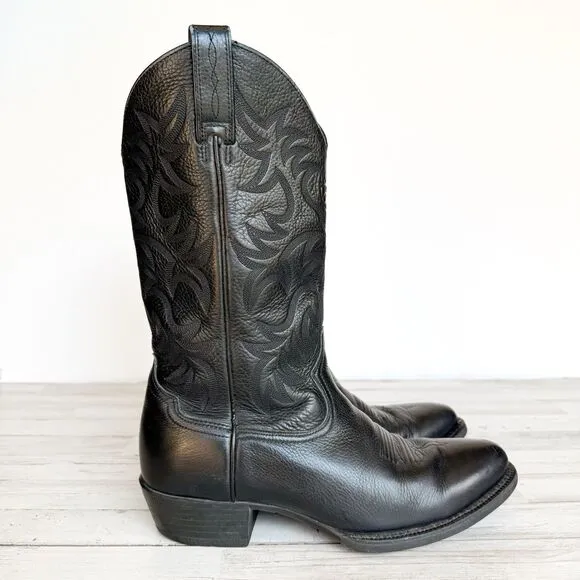 Ariat Heritage Western R Toe Cowboy Boots Mens 9 D Black Leather 34770 10002218