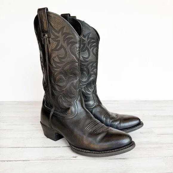 Ariat Heritage Western R Toe Cowboy Boots Mens 9 D Black Leather 34770 10002218