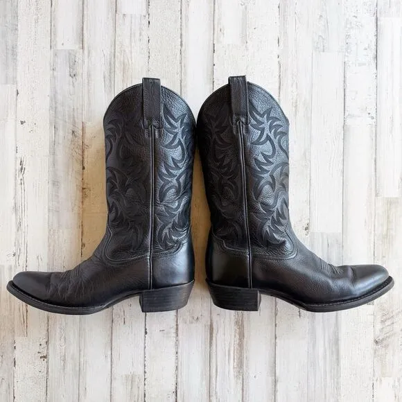 Ariat Heritage Western R Toe Cowboy Boots Mens 9 D Black Leather 34770 10002218