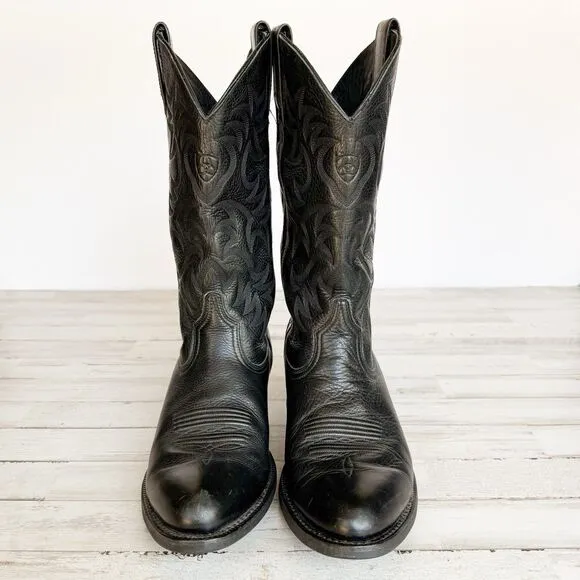Ariat Heritage Western R Toe Cowboy Boots Mens 9 D Black Leather 34770 10002218