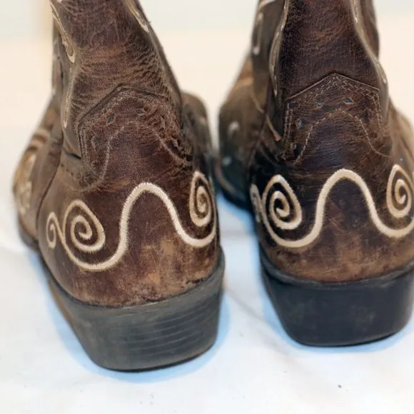 Ariat Kid's Distressed Brown Shelleen‎ Snip Toe Cowgirl Boots 10010256 Size 7