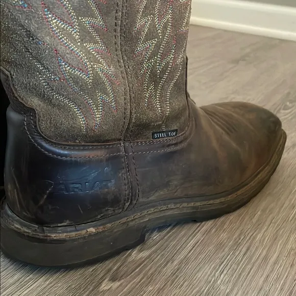 Ariat Men's Brown Western Steel Toe Work Boots Size 9.5