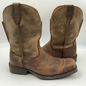 Ariat Men’s Rambler Brown Square Toe Size 10D Western Cowboy Boots.