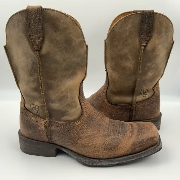 Ariat Men’s Rambler Brown Square Toe Size 10D Western Cowboy Boots.