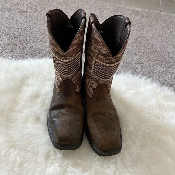 Ariat Men’s Steel Toe Boots 13D Flag