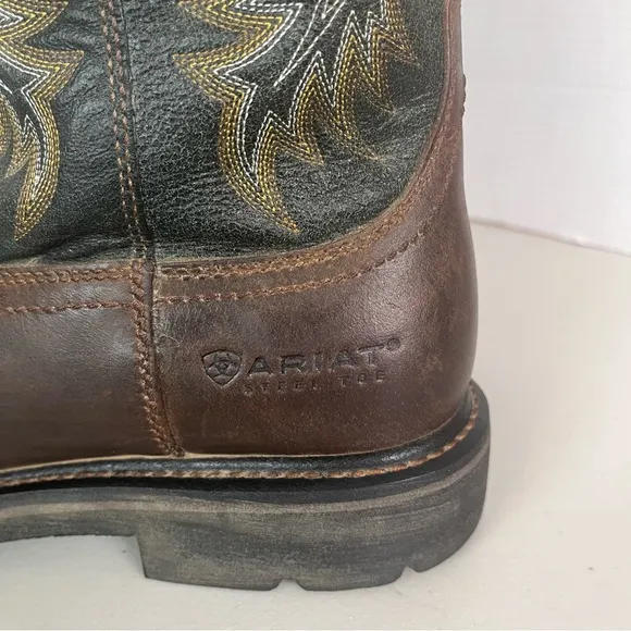 ARIAT Steel Toe Work Boots Mens 11EE Brown Leather Western Cowboy Safety 12”