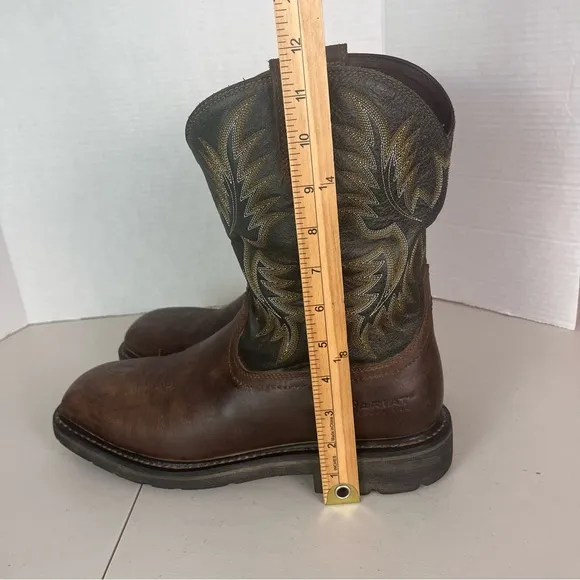ARIAT Steel Toe Work Boots Mens 11EE Brown Leather Western Cowboy Safety 12”