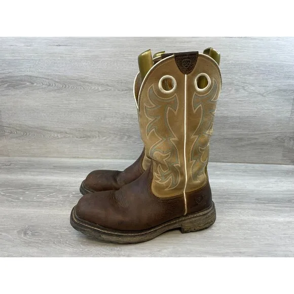 Ariat WorkHog 10068205 Men's 11D Brown Leather Wide Square Steel Toe Work Boot