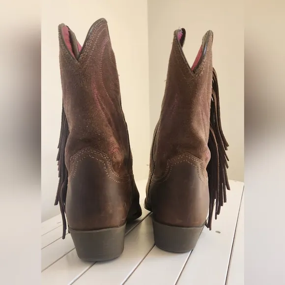 Ariat Youth Girls Brown Leather Pointed Toe Western Cowboy Boots Size: 4