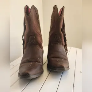 Ariat Youth Girls Brown Leather Pointed Toe Western Cowboy Boots Size: 4
