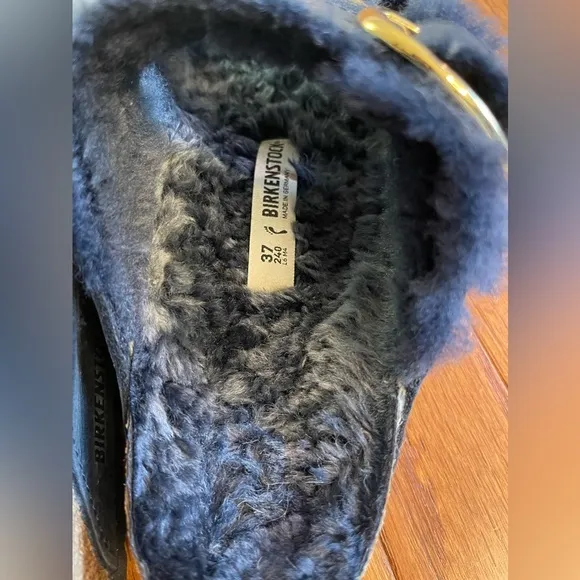 Arizona Big Buckle Shearling Oiled Leather - Midnight‎ Blue size37