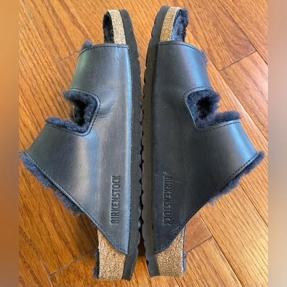 Arizona Big Buckle Shearling Oiled Leather - Midnight‎ Blue size37