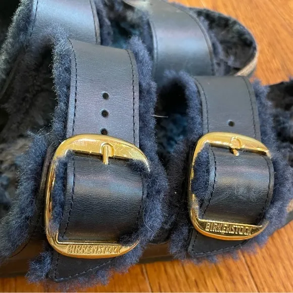 Arizona Big Buckle Shearling Oiled Leather - Midnight‎ Blue size37