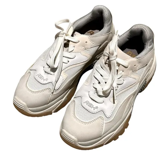 Ash | Addict Low-Top Chunky Sneakers Light Blue Taupe Gray, size 8