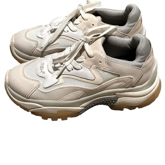 Ash | Addict Low-Top Chunky Sneakers Light Blue Taupe Gray, size 8
