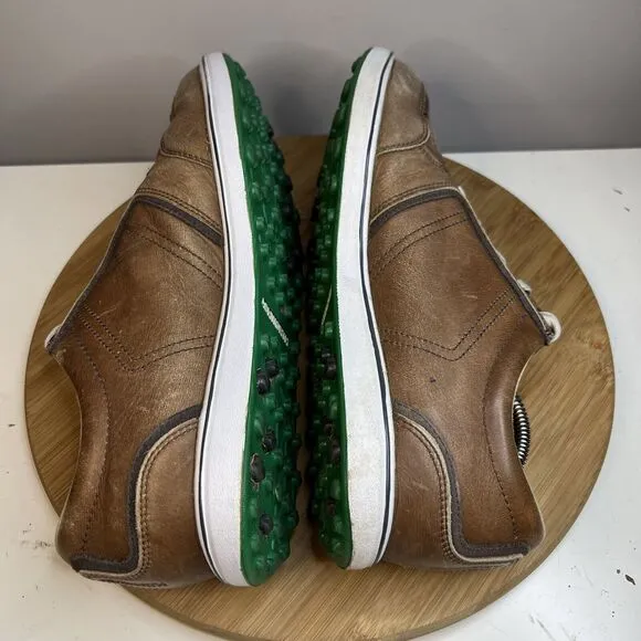 Ashworth Cardiff Mens Size 10 Spikeless Golf Shoes Brown Leather Comfort G54281
