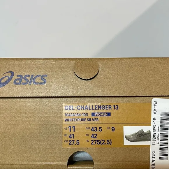 ASICS Gel Challenger 13 Women’s Tennis Shoes Size 11 White/pure Silver NWT
