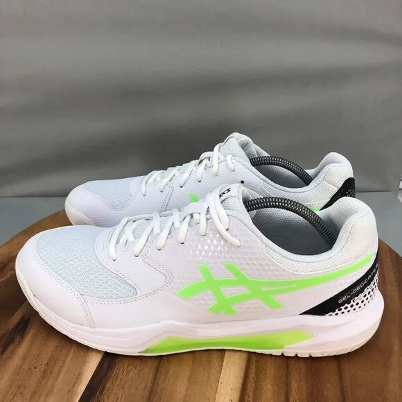 Asics Gel Dedicate 8 Pickleball Shoes Mens 13 White Green‎ Performance Comfort