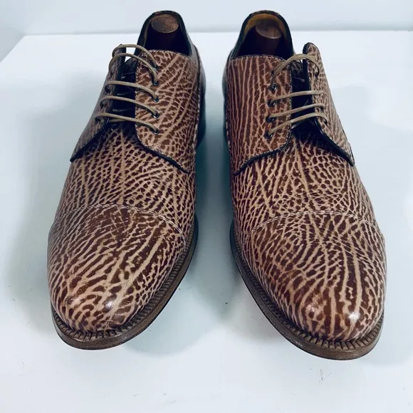 a.Testoni Men's Brown Leather Dress Shoes