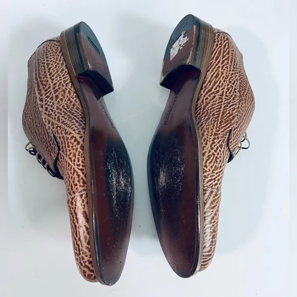 a.Testoni Men's Brown Leather Dress Shoes