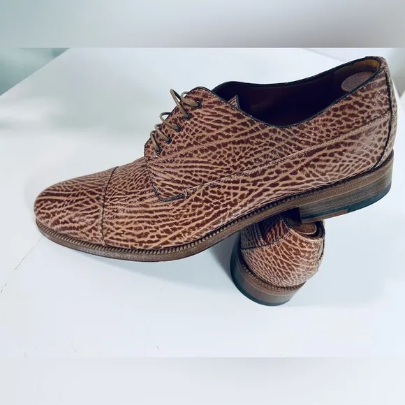 a.Testoni Men's Brown Leather Dress Shoes