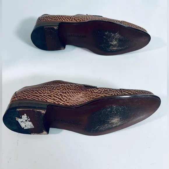 a.Testoni Men's Brown Leather Dress Shoes