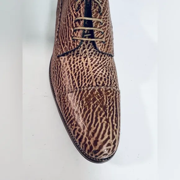 a.Testoni Men's Brown Leather Dress Shoes