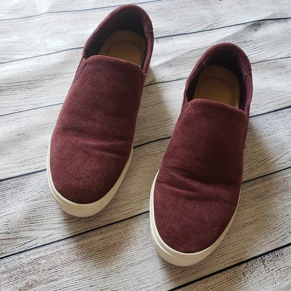 Athleta Leta Suede Slip On Sneakers by Dr. Scholl’s in Cassis Burgundy S…