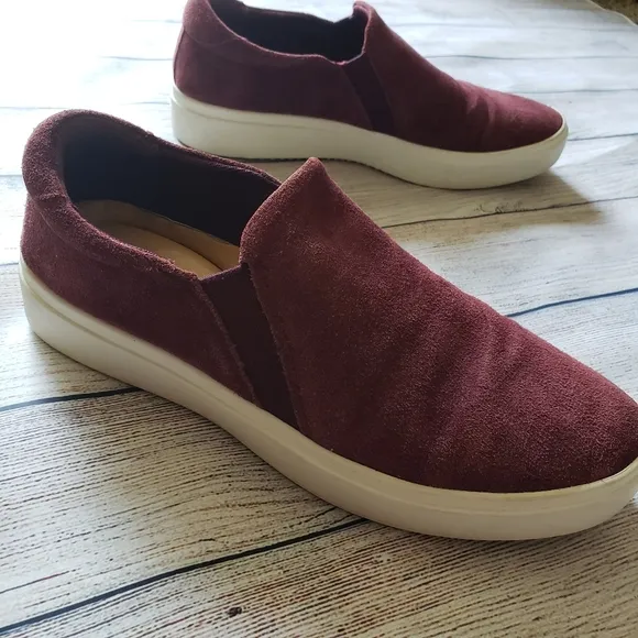 Athleta Leta Suede Slip On Sneakers by Dr. Scholl’s in Cassis Burgundy S…