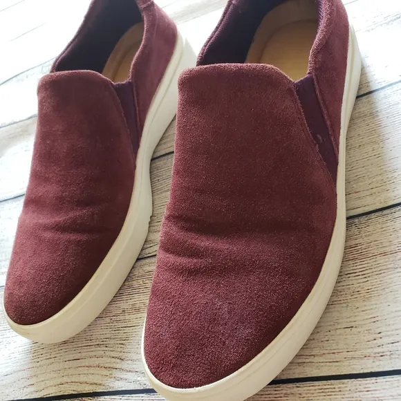 Athleta Leta Suede Slip On Sneakers by Dr. Scholl’s in Cassis Burgundy S…