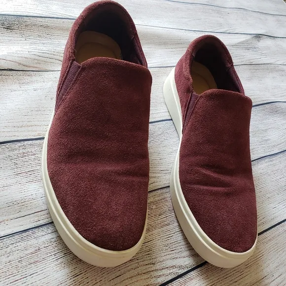 Athleta Leta Suede Slip On Sneakers by Dr. Scholl’s in Cassis Burgundy S…